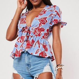 Floral peplum top